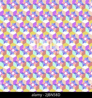 Elegante, moderne, mehrfarbige Hexagon-Textur für Siebdruck und Textil. Vektor nahtlose Wabenmuster Design Hintergrund für Druck und Textil Stock Vektor