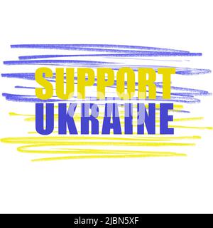 Unterstützt Die Ukraine . Ukrainische Flagge. Kein Krieg in der Ukraine Stock Vektor