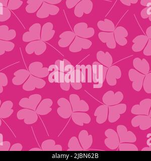 Elegantes, trendiges Muster aus drei Kleeblättern mit Vektor-Blumenmuster. Wiederholen Sie Textur folieren Hintergrund für Druck und Textil Stock Vektor