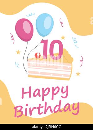 10 Jahre alt Geburtstag Vektor Illustration Vorlage Stock Vektor
