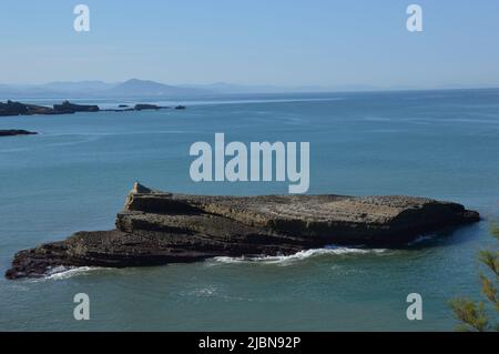 Ebbe auf Kosten von Biarritz Stockfoto