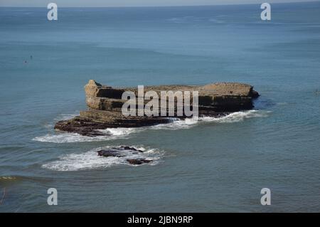 Ebbe auf Kosten von Biarritz Stockfoto