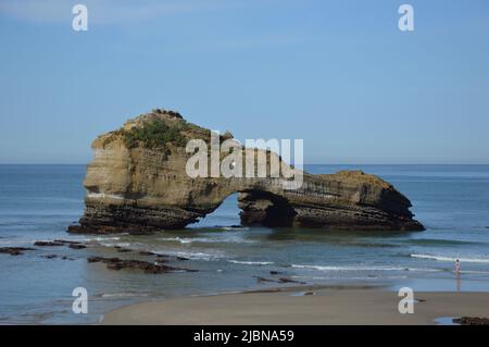 Ebbe auf Kosten von Biarritz Stockfoto