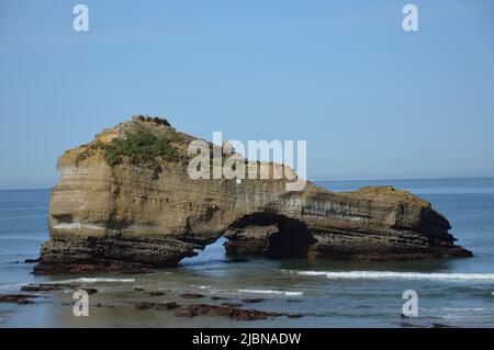 Ebbe auf Kosten von Biarritz Stockfoto
