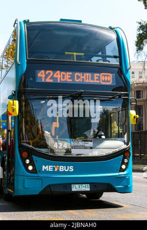 2017, Alexander Dennis Enviro 500 in Transantiago, Route 424. Santiago, Chile. Stockfoto