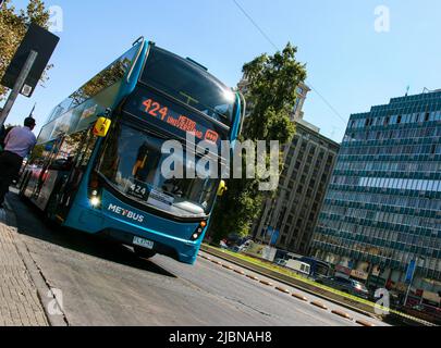 2017, Alexander Dennis Enviro 500 in Transantiago, Route 424. Santiago, Chile. Stockfoto