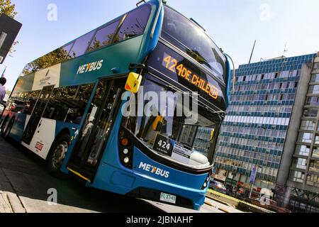 2017, Alexander Dennis Enviro 500 in Transantiago, Route 424. Santiago, Chile. Stockfoto