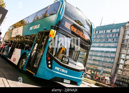 2017, Alexander Dennis Enviro 500 in Transantiago, Route 424. Santiago, Chile. Stockfoto