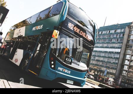 2017, Alexander Dennis Enviro 500 in Transantiago, Route 424. Santiago, Chile. Stockfoto