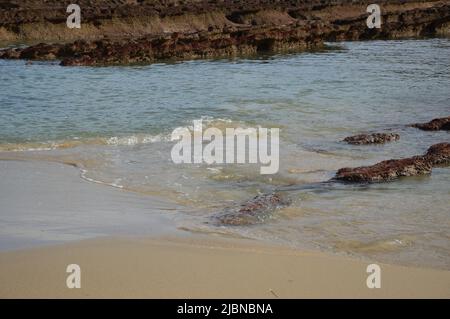 Ebbe auf Kosten von Biarritz Stockfoto