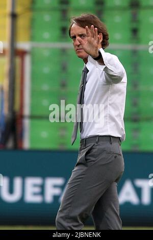 Cesena, Italien. 07.. Juni 2022. ROM, Italien - 07.06.2022: MANCINI ROBERTO, vor dem Fußballspiel der UEFA Nations League 2023 zwischen Italien und Ungarn am 07. juni 2022 im Orogel Stadium-Dino Manuzzi in Cesena. Kredit: Unabhängige Fotoagentur/Alamy Live Nachrichten Stockfoto