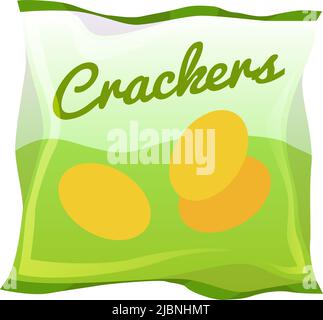 Cracker packen flaches Symbol. Leckerer Snackbeutel Stock Vektor