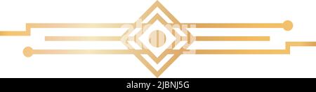 Geometrische Art-Deco-Seite Dekoration. Goldene Trennwand Stock Vektor