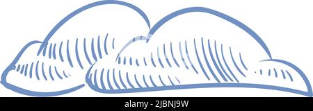 Handgezeichnete Wolke. Einfache gebogene Form. Himmelssymbol Stock Vektor