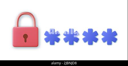 3D passwortgeschütztes Symbol. Stock Vektor