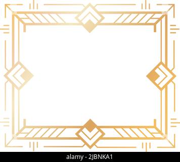 Retro-goldener Art-Deco-Rahmen. Dekorativer Rand Stock Vektor