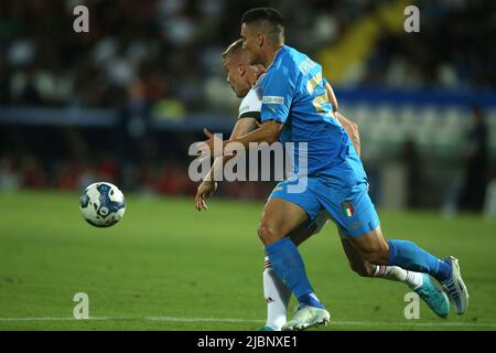 Cesena, Italien. 07.. Juni 2022. ROM, Italien - 07.06.2022: Während des Fußballspiels der UEFA Nations League 2023 zwischen Italien und Ungarn am 07. juni 2022 im Orogel Stadium-Dino Manuzzi in Cesena. Kredit: Unabhängige Fotoagentur/Alamy Live Nachrichten Stockfoto