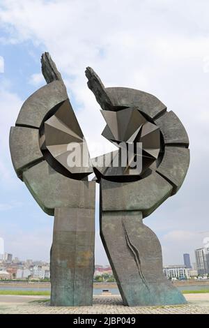 Gedenkstätte in Belgrad für die Opfer des Konzentrationslagers Sajmiste, das sich im unabhängigen Staat Kroatien befand Stockfoto