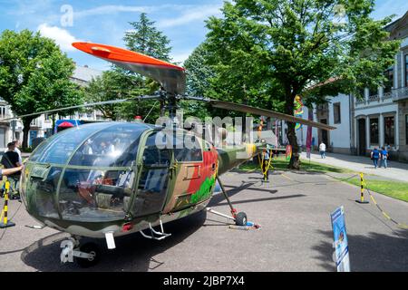 Portugiesische Luftwaffe, Hubschrauber SE 3160 Alouette III. Hubschrauberflug. Portugiesischer Air Fore Airline Hubschrauber. Stockfoto