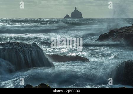 USA, Oregon Coast, Oregon, Clatsop County, Cannon Beach, Tillamook Lighthouse Stockfoto