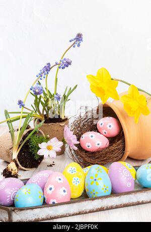 Osterschmuck Für Stillleben Stockfoto