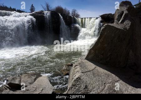 The Lundbreck Falls, Southern Alberta, Kanada Stockfoto