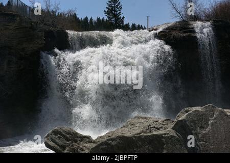 The Lundbreck Falls, Southern Alberta, Kanada Stockfoto