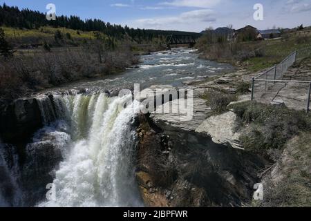 The Lundbreck Falls, Southern Alberta, Kanada Stockfoto