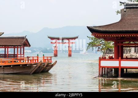 Floating Torii, Miyajima, Japan Stockfoto