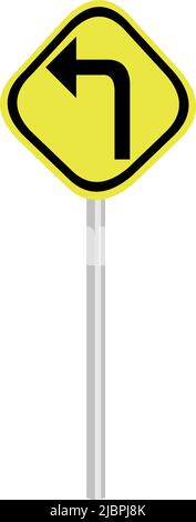 Vektordarstellung des Verkehrszeichens links abbiegen Stock Vektor