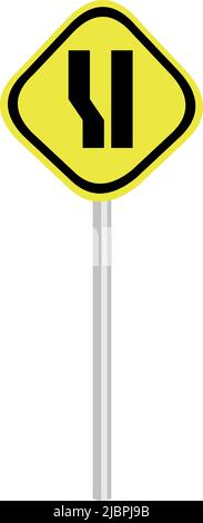 Vektordarstellung des Verkehrszeichens links ausgebreitet Stock Vektor