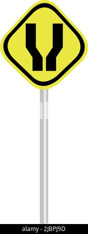 Vektor-Illustration des Verkehrszeichens, Erweiterung beider Seiten Stock Vektor