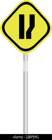 Vektordarstellung des Verkehrszeichens, verlängert auf der rechten Seite Stock Vektor