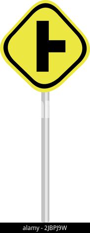 Vektordarstellung des Verkehrsschilds Kreuzung t voraus Stock Vektor