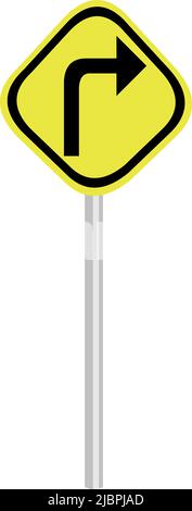 Vektordarstellung des Verkehrszeichens rechts abbiegen Stock Vektor