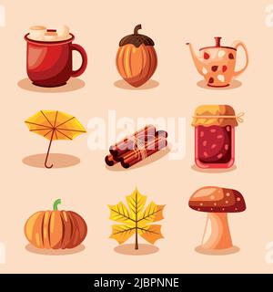 Ikonen Herbstliches Stock Vektor