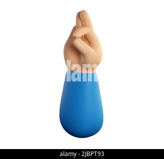 Menschliche Hand ok Symbol mit Finger Geste. Zustimmung, positives Feedback, „Gefällt mir“ oder „Null“-Konzept. Realistisches 3D hochwertiges Rendering isoliert auf weißem Hintergrund. Stockfoto