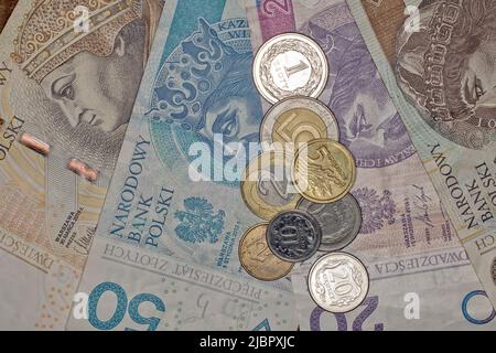 Polnischer Zloty, Währung Polens Stockfoto