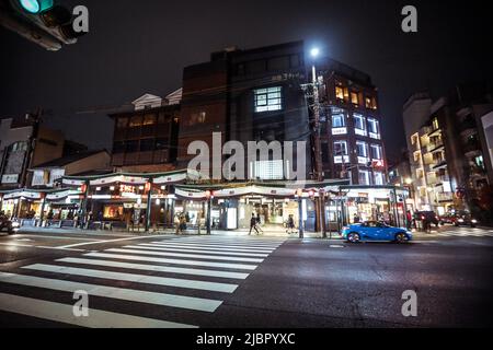Leere Straßen der Region Gion Stockfoto