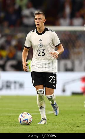 München, 7.. Juni 2022. Nico Schlotterbeck aus Deutschland beim Spiel der UEFA Nations League in der Allianz Arena, München. Bildnachweis sollte lauten: David Klein / Sportimage Stockfoto