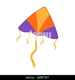 Fliegender Winddrachen. Makar Sankranti Festival. Illustration Wind Kite Spiel. Stock Vektor