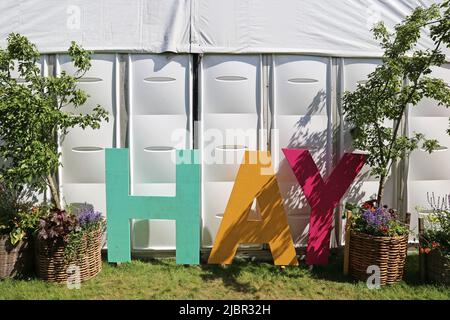 Hay Festival 2022, Hay-on-Wye, Brecknockshire, Powys, Wales, Großbritannien, Großbritannien, Großbritannien, Europa Stockfoto