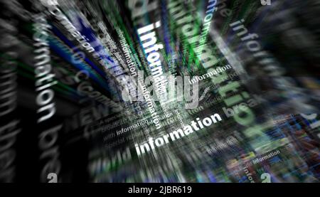 Schlagzeilen in internationalen Medien mit Information und Kommunikation. Abstraktes Konzept von Nachrichtentiteln, die auf Lärmdisplays übertragen werden. TV-Fehler Stockfoto