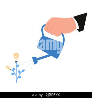 Glühbirne für die menschliche Hand Stockfoto