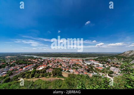 Hainburg an der Donau ist eine Stadt im Stadtteil Bruck an der Leitha, Niederösterreich, Österreich. Stockfoto