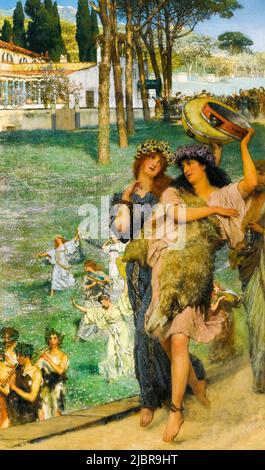 Sir Lawrence Alma Tadema, Ein Frühlingsfest (auf dem Weg zum Tempel von Ceres), Ölgemälde auf Leinwand, 1878 Stockfoto