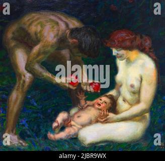 Franz von Stuck, Adam und Eva (die Familie), Ölgemälde auf Leinwand, 1912 Stockfoto