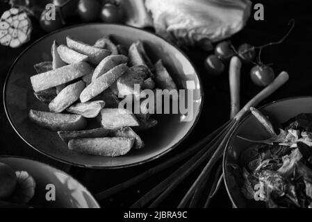 Köstliche hausgemachte Pommes frites Stockfoto