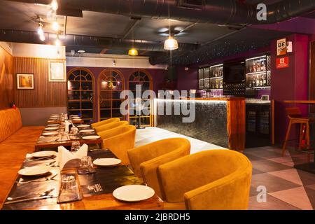 Water Vibe Restaurant und Bar, innen, Baner, Pune, Maharashtra, Indien Stockfoto