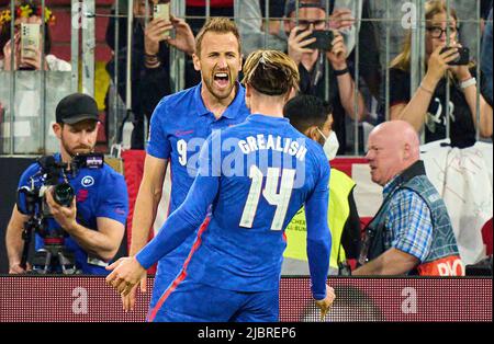 München, Deutschland. Juni 7. 2022: Harry KANE, Großbritannien. , . Spiel DEUTSCHLAND - ENGLAND 1-1 in der Saison 2022/2023 am 07. Juni 2022 in München, Deutschland. Quelle: Peter Schatz/Alamy Live News Stockfoto